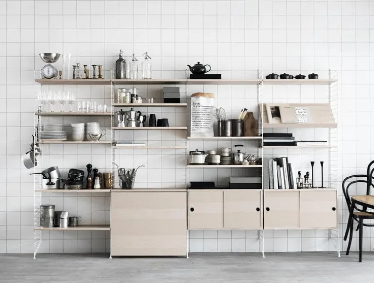 String Furniture String shelf 78 x 30 cm, 3-pack, ash