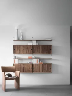 String Furniture String shelf 78 x 30 cm, 3-pack, walnut