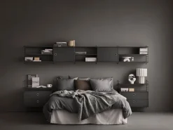 String Furniture String shelf 58 x 20 cm, 3-pack, dark grey