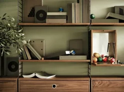 String Furniture String tiny cabinet, 28 x 30 x 38 cm, walnut