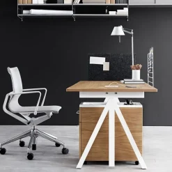String Furniture String Works height adjustable work desk, 120 cm, oak