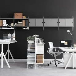 String Furniture String Works height adjustable work desk, 120 cm, white