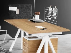 String Furniture String Works height adjustable work desk, 140 cm, oak