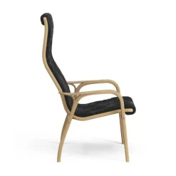 Swedese Lamino easy chair, sheepskin, black