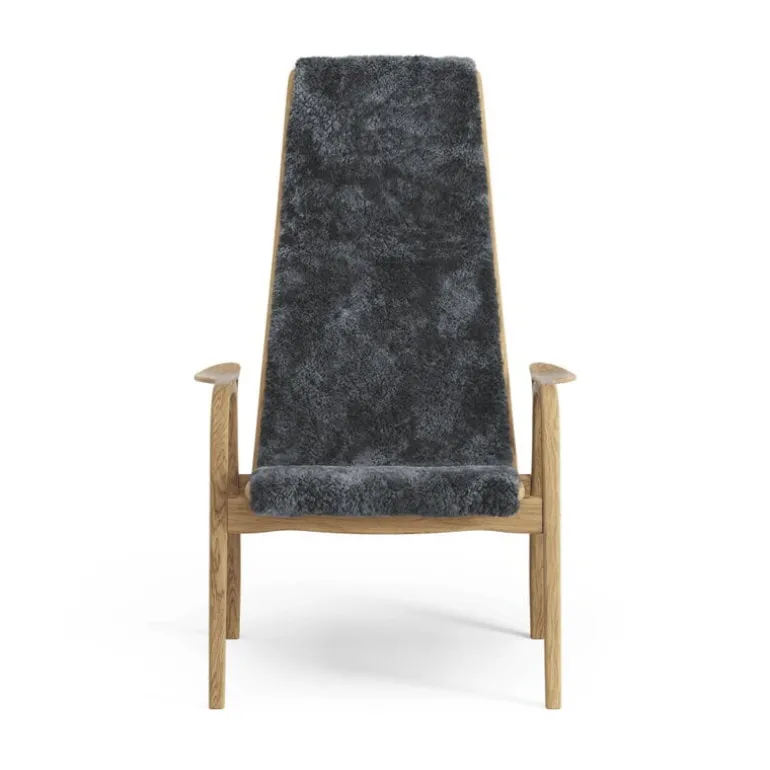 Swedese Lamino easy chair, sheepskin, charcoal