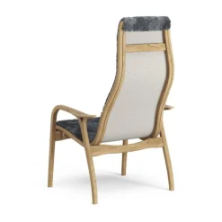 Swedese Lamino easy chair, sheepskin, charcoal