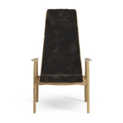 Swedese Lamino easy chair, sheepskin, espresso