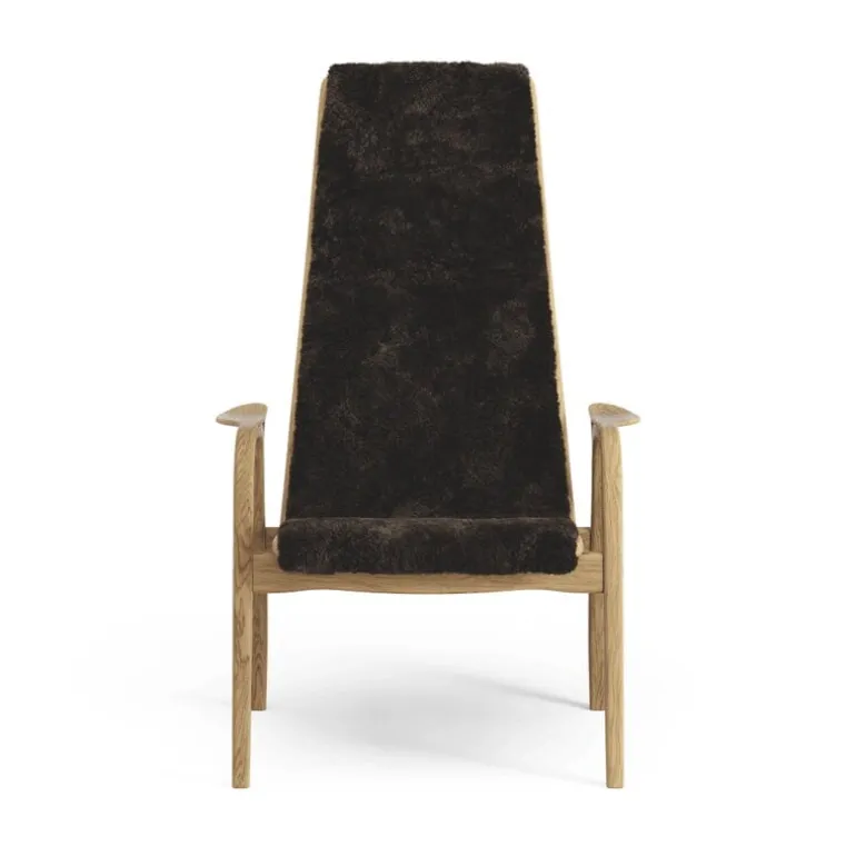 Swedese Lamino easy chair, sheepskin, espresso