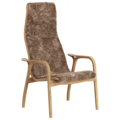 Swedese Lamino easy chair, sheepskin, Sahara