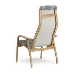 Swedese Lamino easy chair, sheepskin, Scandinavian grey