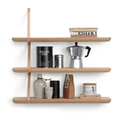Tapio Anttila Collection Renki L shelf, oak - recycled leather