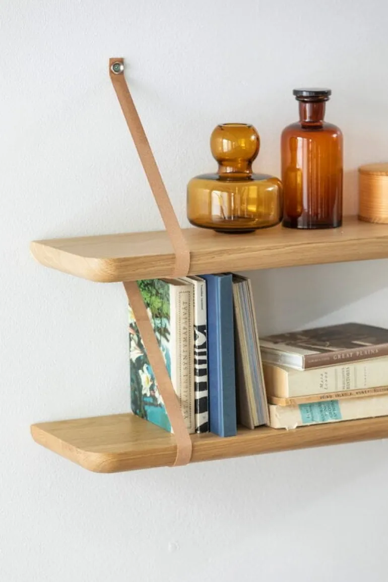 Tapio Anttila Collection Renki L shelf, oak - recycled leather