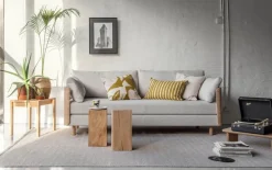 Tapio Anttila Collection ON2 Wood sofa bed, soap waxed oak - dark grey Diamonds 007