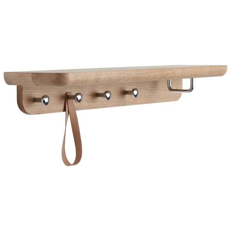 Tapio Anttila Collection Renki coat rack, oak - recycled leather