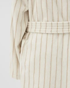 Tekla Classic bathrobe, sienna stripes