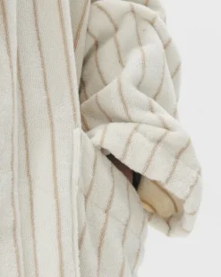 Tekla Classic bathrobe, sienna stripes