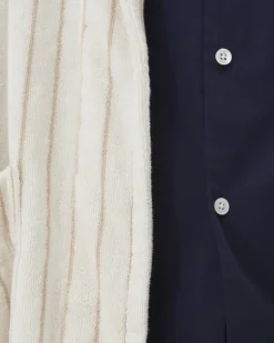 Tekla Classic bathrobe, sienna stripes