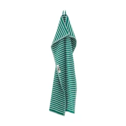 Tekla Hand towel, teal green stripes
