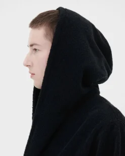 Tekla Hooded bathrobe, black