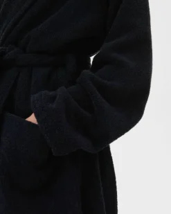 Tekla Hooded bathrobe, black