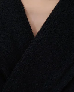 Tekla Hooded bathrobe, black