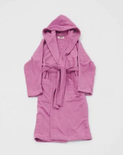 Tekla Hooded bathrobe, magenta