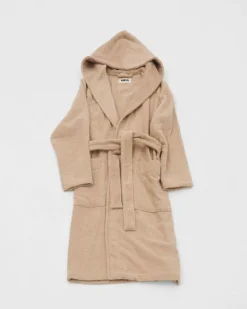 Tekla Hooded bathrobe, sienna