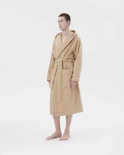 Tekla Hooded bathrobe, sienna