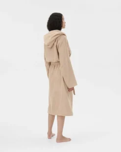 Tekla Hooded bathrobe, sienna