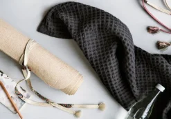 The Organic Company Big Waffle hand towel, dark grey