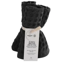The Organic Company Big Waffle mini towel, 3 pcs, dark grey