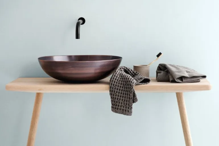 The Organic Company Big Waffle hand towel, clay