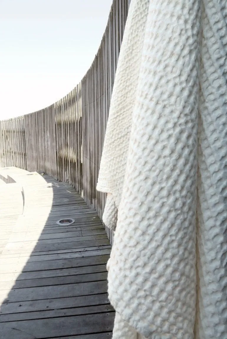 The Organic Company Big Waffle towel and blanket, natural white