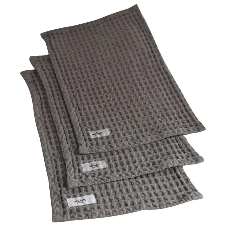 The Organic Company Big Waffle mini towel, 3 pcs, clay