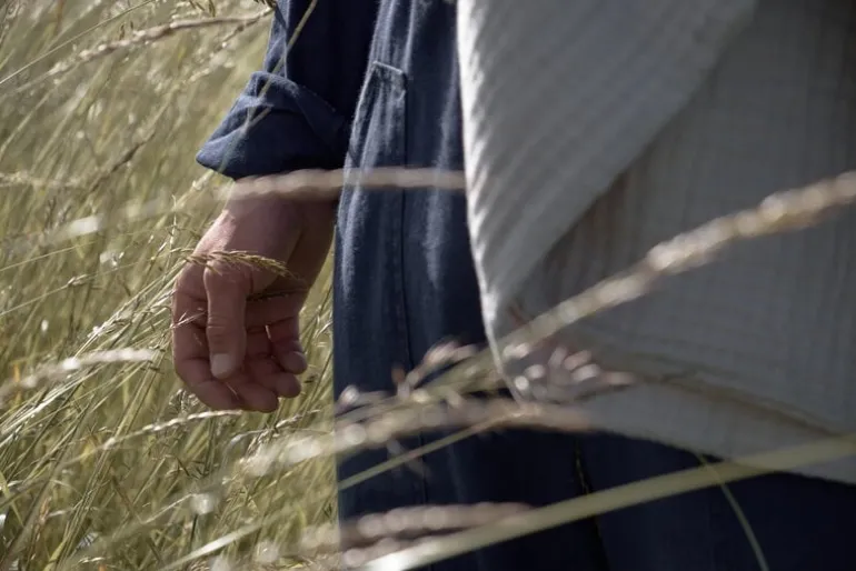 The Organic Company 6-layer soft blanket, stone