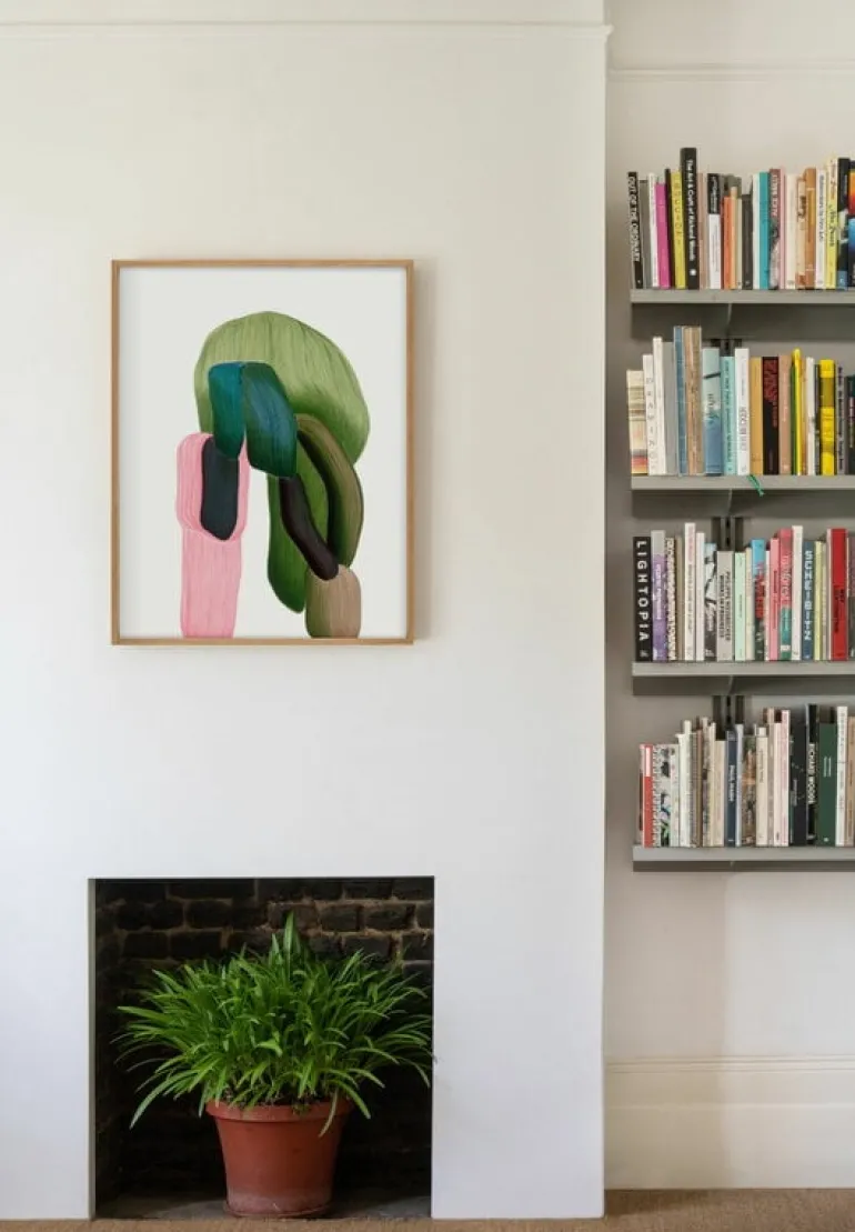 The Wrong Shop Drawing 17 poster with oak frame, 62.2 x 79.1 cm