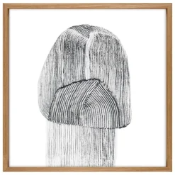 The Wrong Shop Drawing 9 poster with oak frame, 69.5 x 69.5 cm