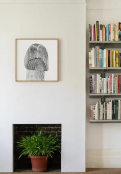 The Wrong Shop Drawing 9 poster with oak frame, 69.5 x 69.5 cm