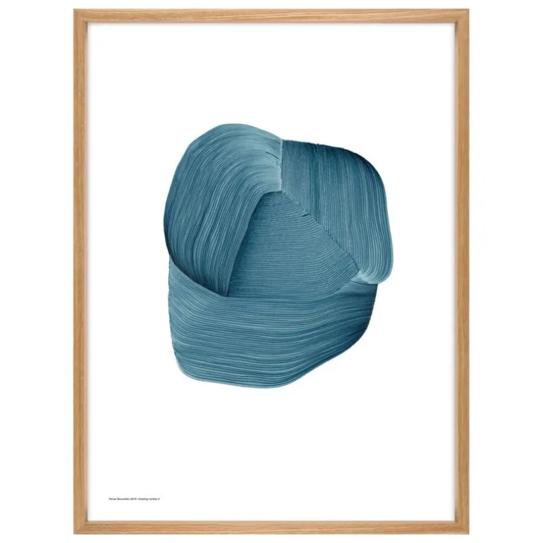 The Wrong Shop Drawing 3 poster with oak frame, 52.5 x 70.3 cm