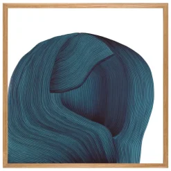 The Wrong Shop Drawing 4 poster with oak frame, 70 x 70 cm