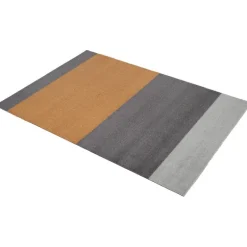 Tica Copenhagen Stripes horizontal floor mat, 90 x 130 cm, grey -  muted yellow