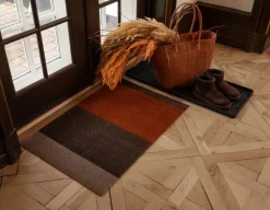 Tica Copenhagen Stripes horizontal floor mat, 60 x 90 cm, brown - terracotta