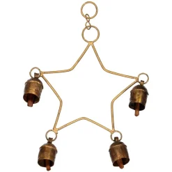 Tikau Star bell decoration, brass