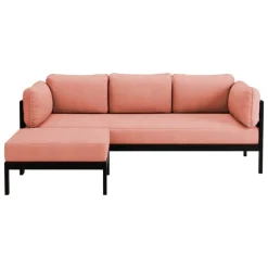 TIPTOE Easy ottoman, graphite black - vintage pink