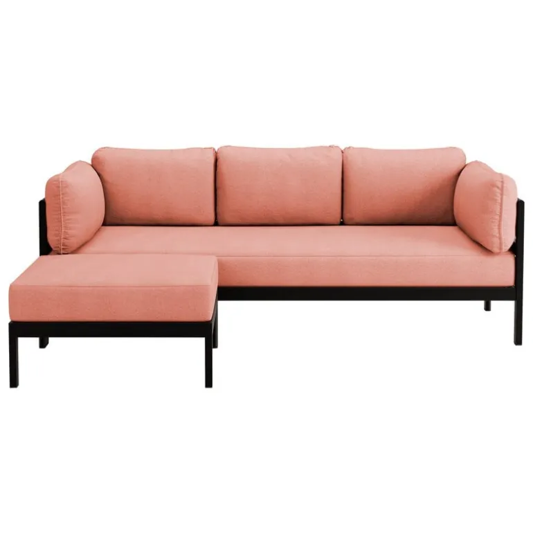 TIPTOE Easy ottoman, graphite black - vintage pink