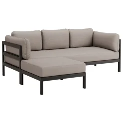 TIPTOE Easy ottoman, graphite black - sand beige