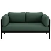 TIPTOE Easy 2-seater sofa, graphite black - forest green