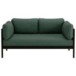 TIPTOE Easy 2-seater sofa, graphite black - forest green