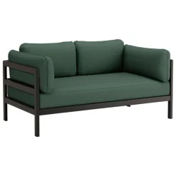 TIPTOE Easy 2-seater sofa, graphite black - forest green