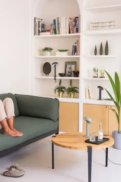 TIPTOE Easy 2-seater sofa, graphite black - forest green